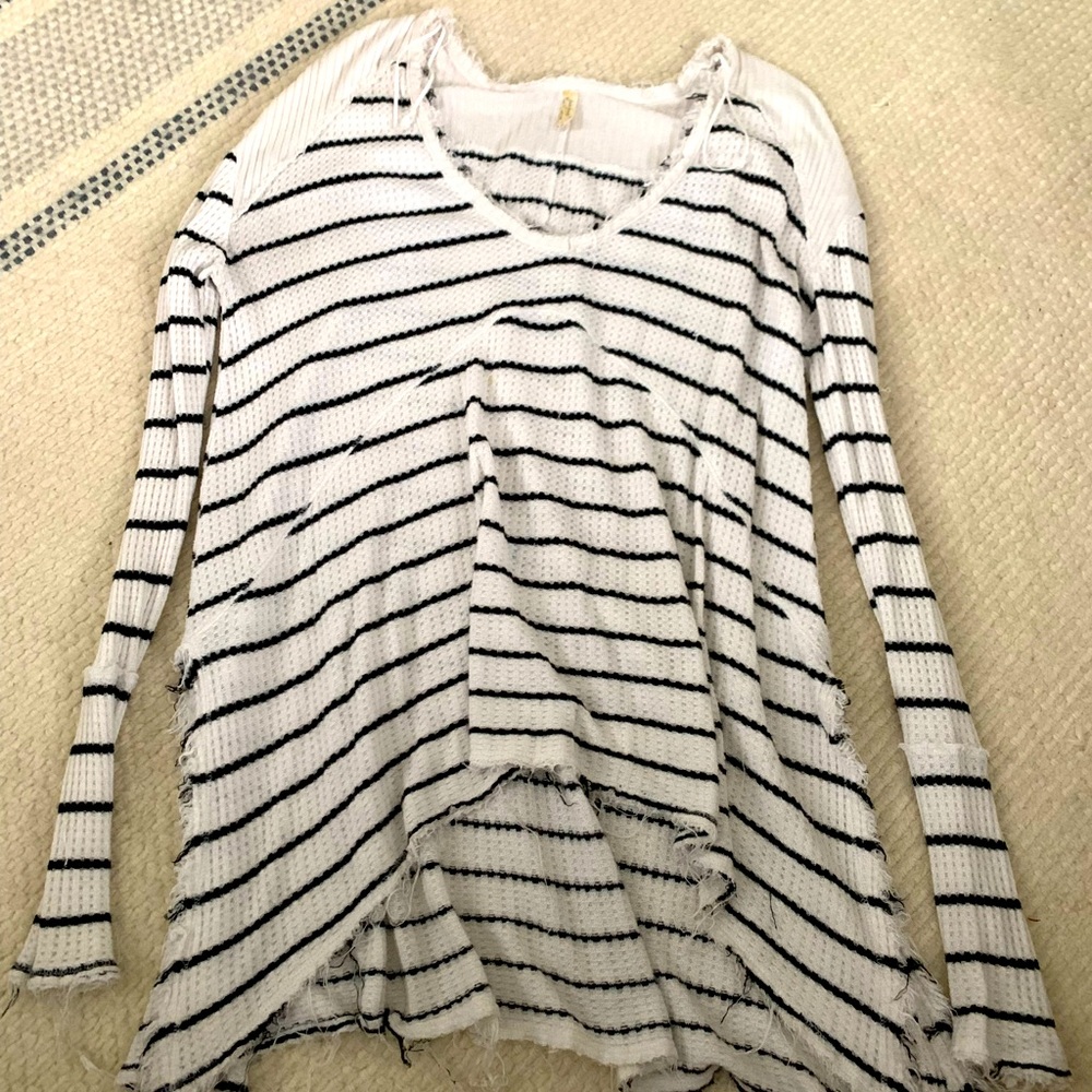Free people waffle knit thermal v-neck